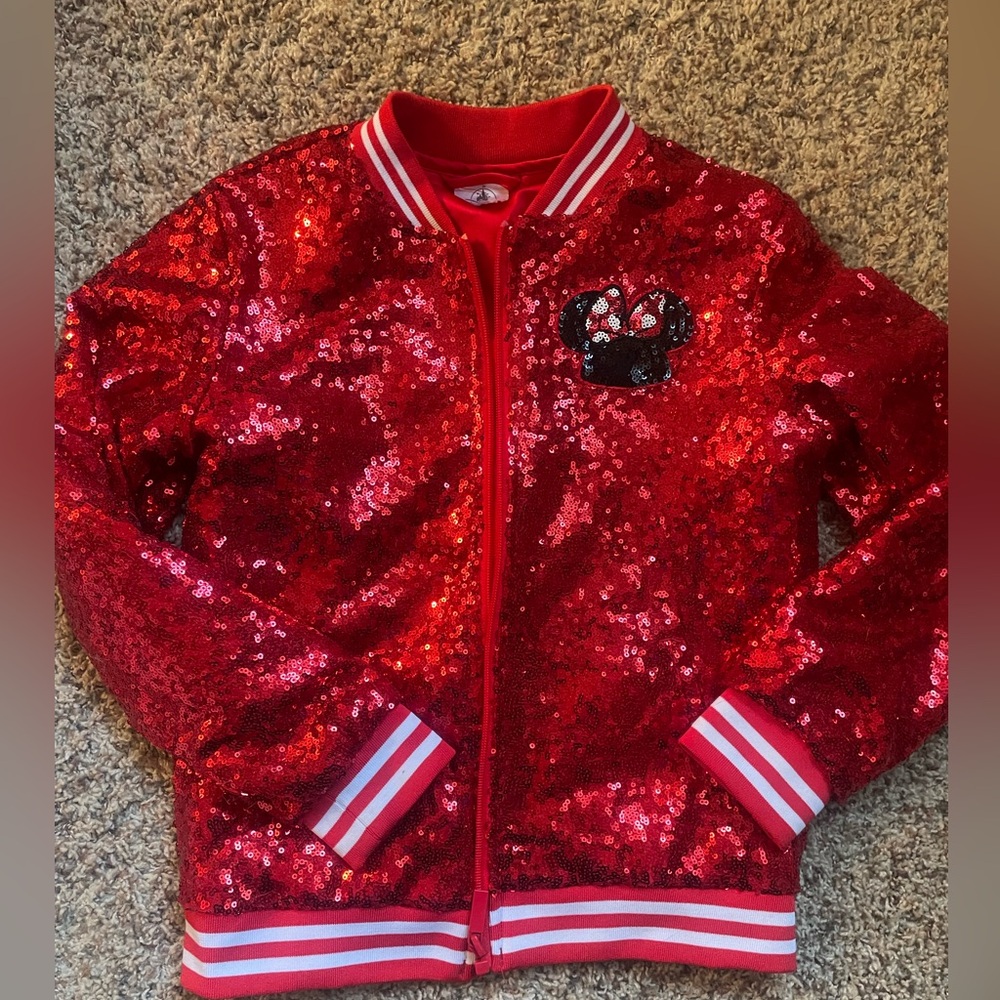 Minnie Mouse sequin Disney jacket, size 7/8 sparkly